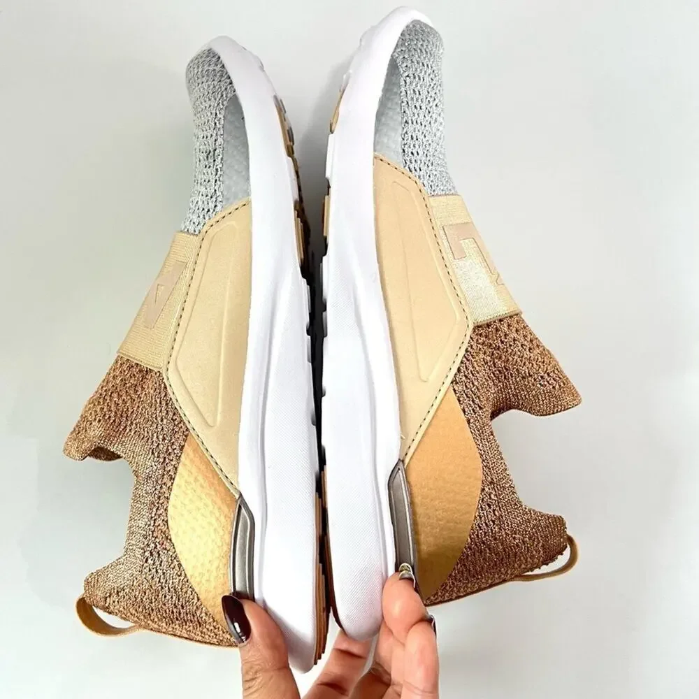 APL Techloom Bliss Knit Running Shoe In Rose Gold / Champagne /Silver
